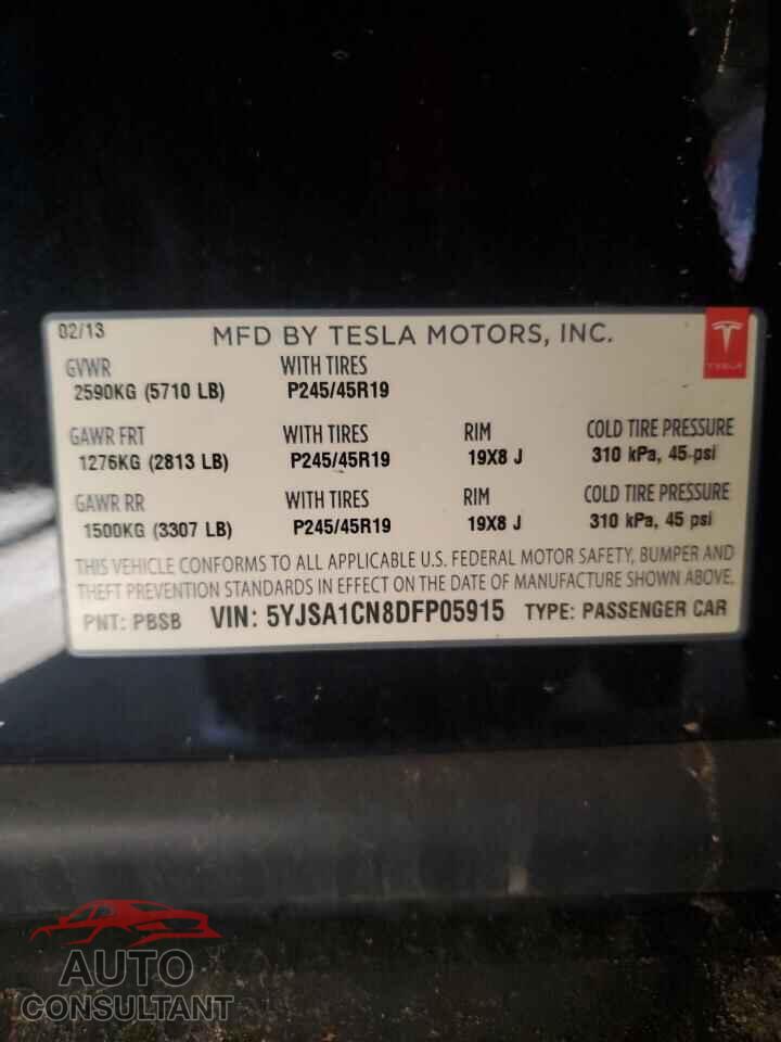 TESLA MODEL S 2013 - 5YJSA1CN8DFP05915