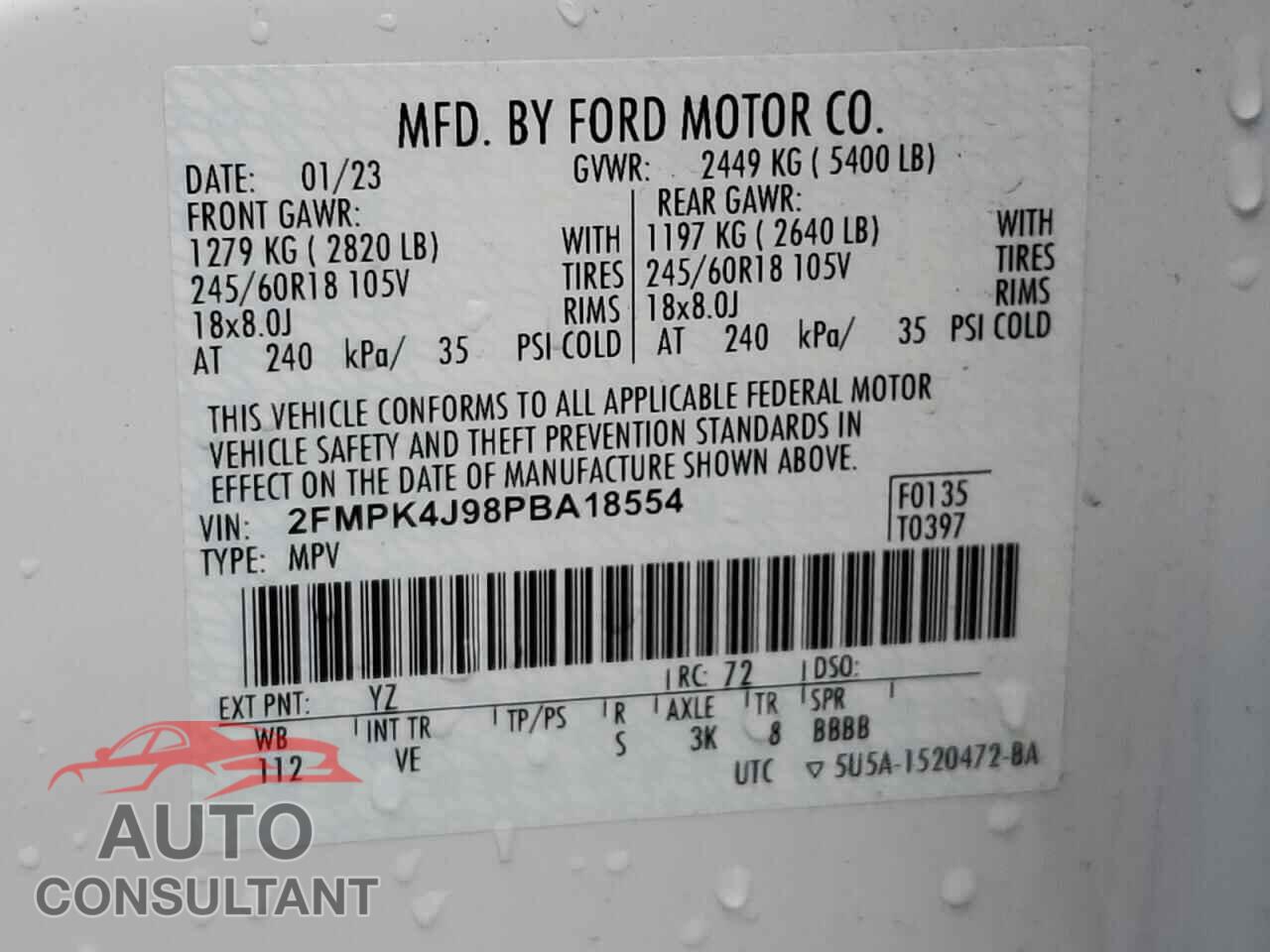 FORD EDGE 2023 - 2FMPK4J98PBA18554