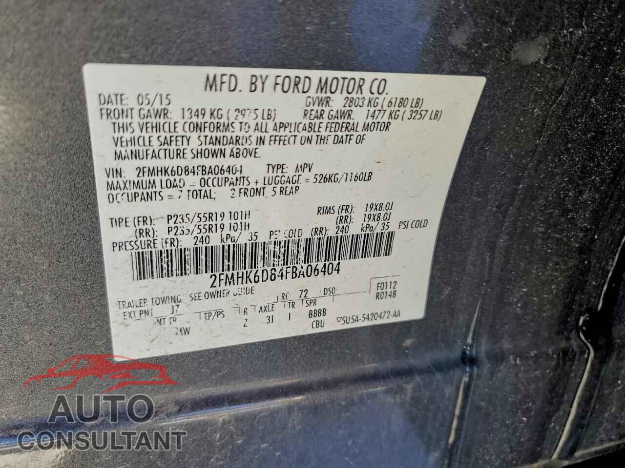 FORD FLEX 2015 - 2FMHK6D84FBA06404
