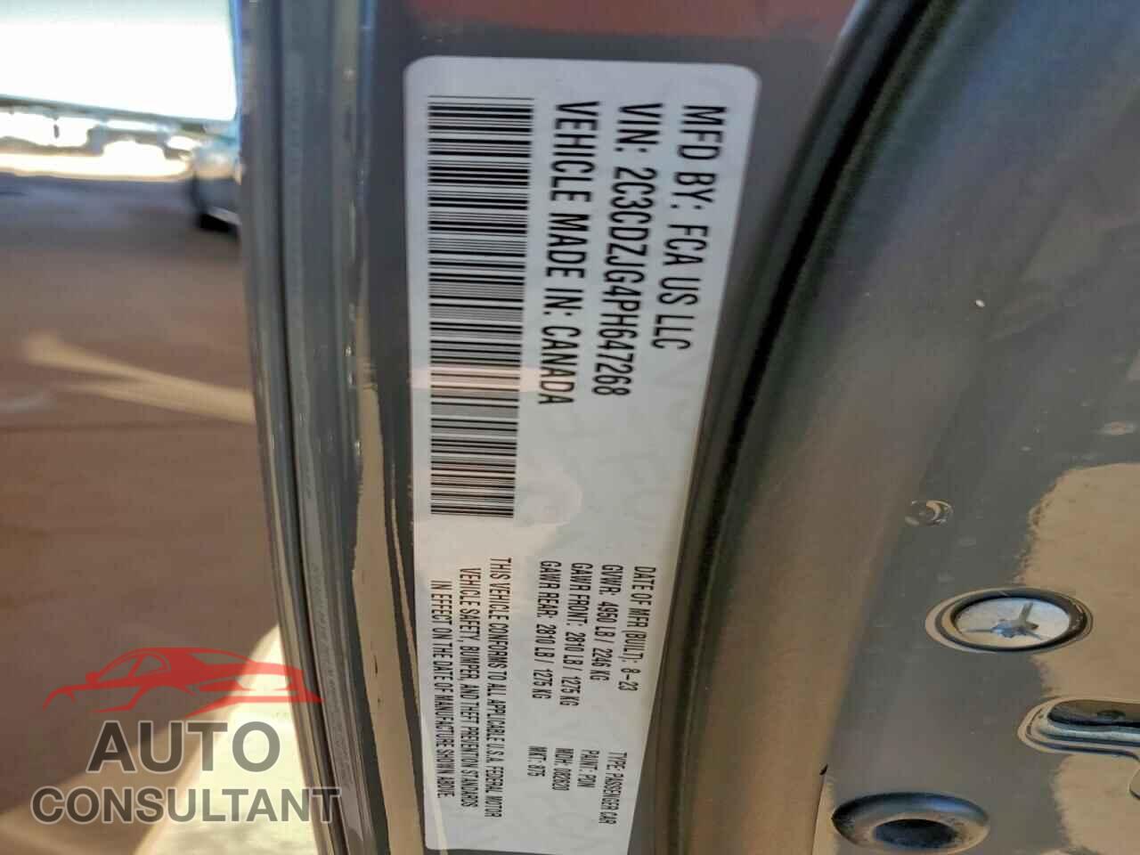 DODGE CHALLENGER 2023 - 2C3CDZJG4PH647268