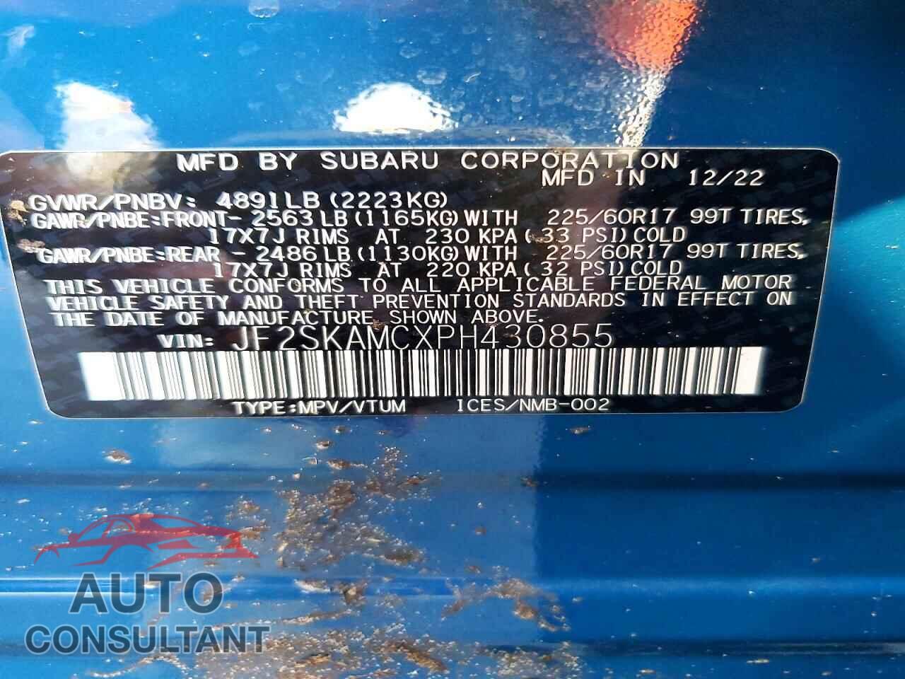 SUBARU FORESTER 2023 - JF2SKAMCXPH430855