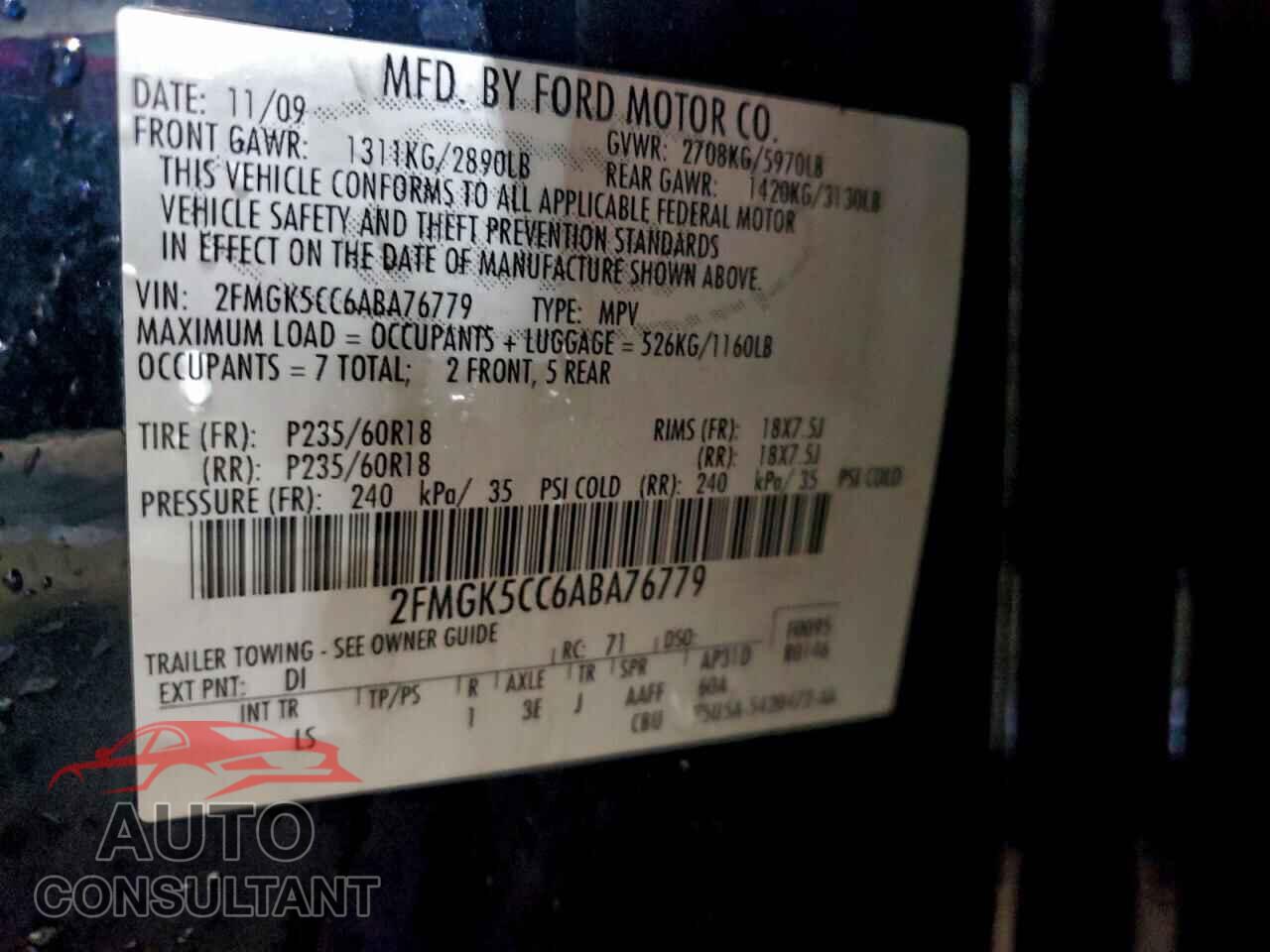 FORD FLEX 2010 - 2FMGK5CC6ABA76779