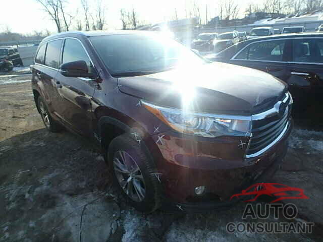 TOYOTA HIGHLANDER 2015 - 5TDJKRFH9FS107022