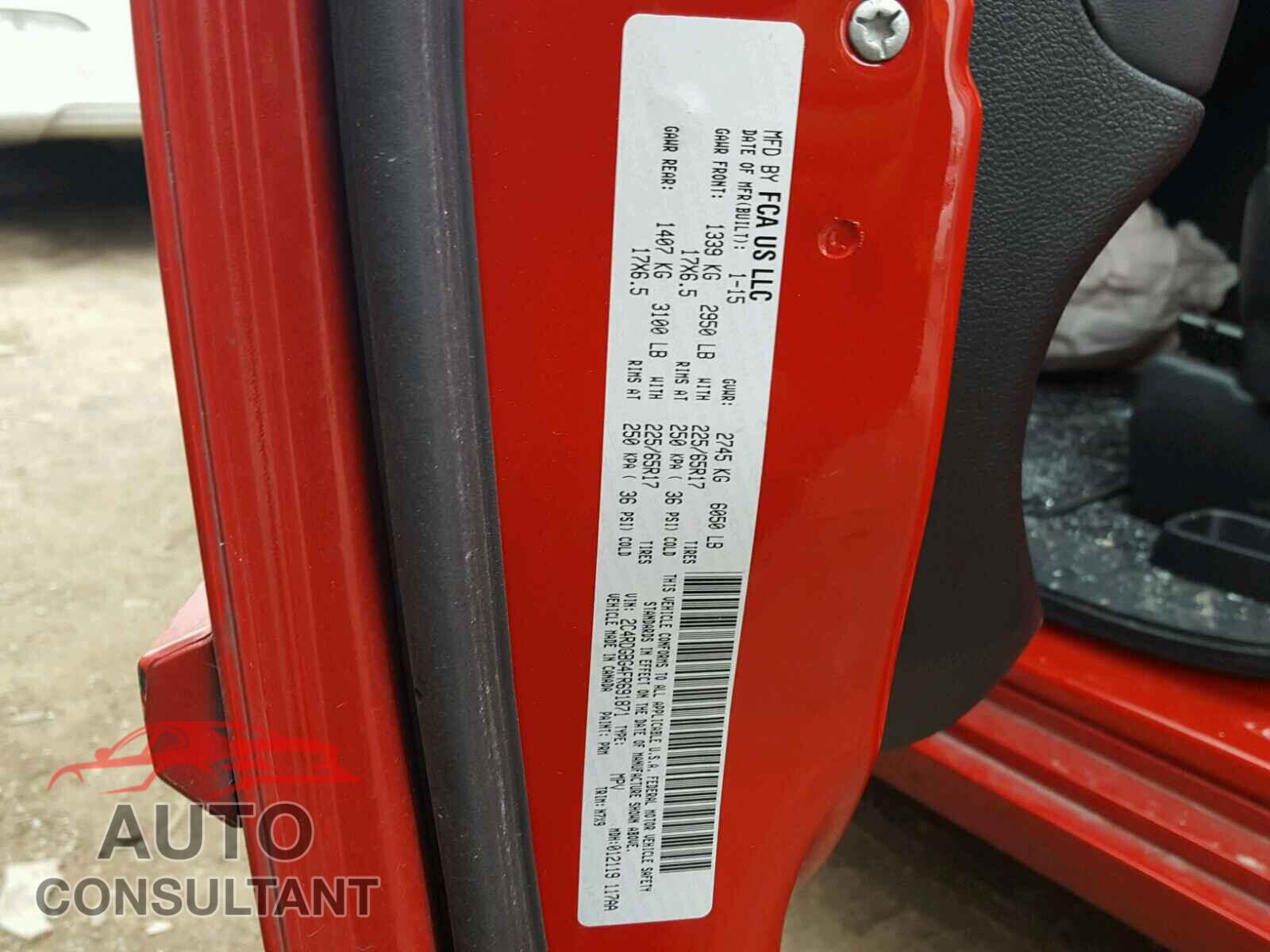 DODGE CARAVAN 2015 - 2C4RDGBG4FR691871
