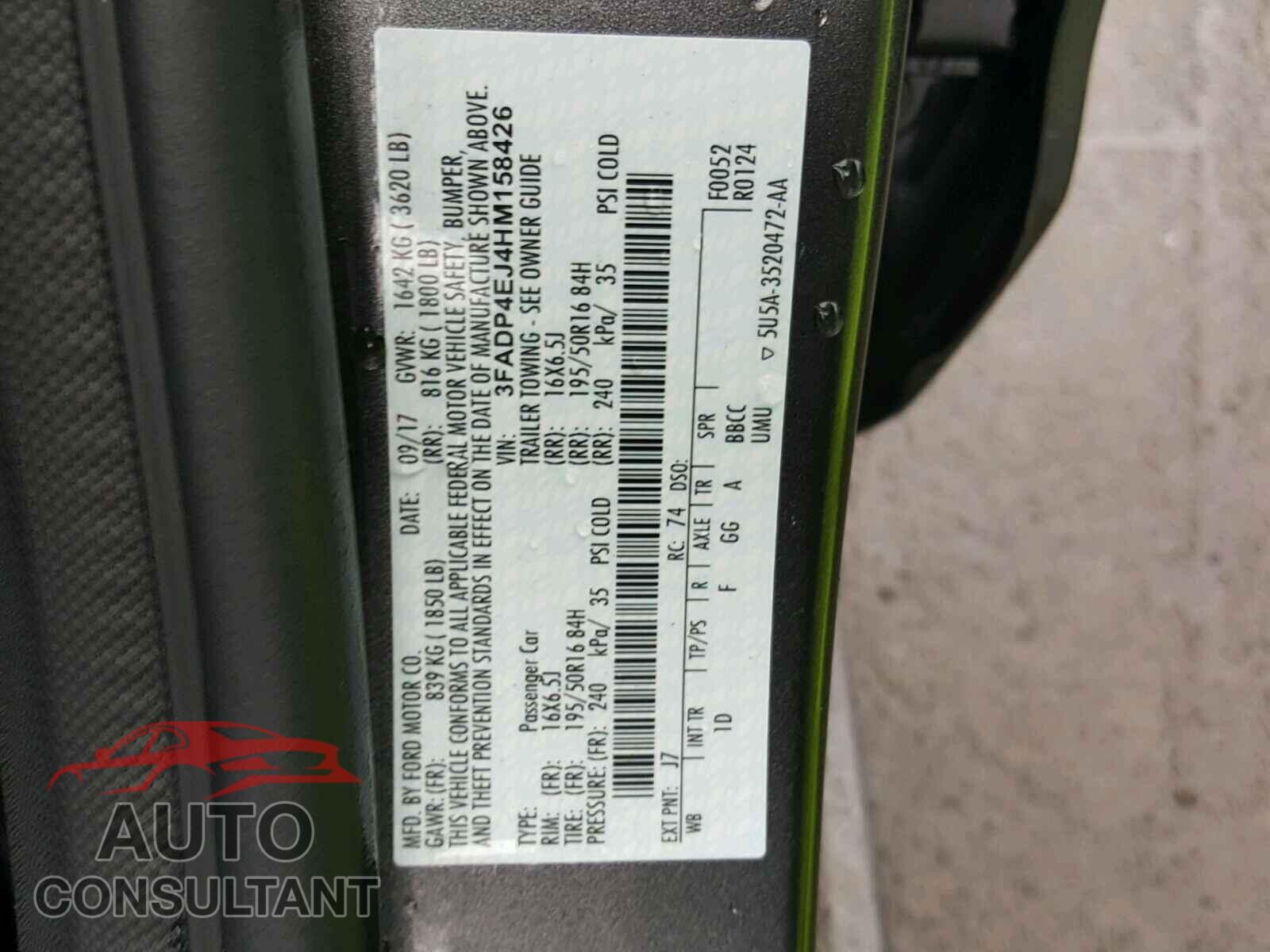FORD FIESTA 2017 - 3FADP4EJ4HM158426