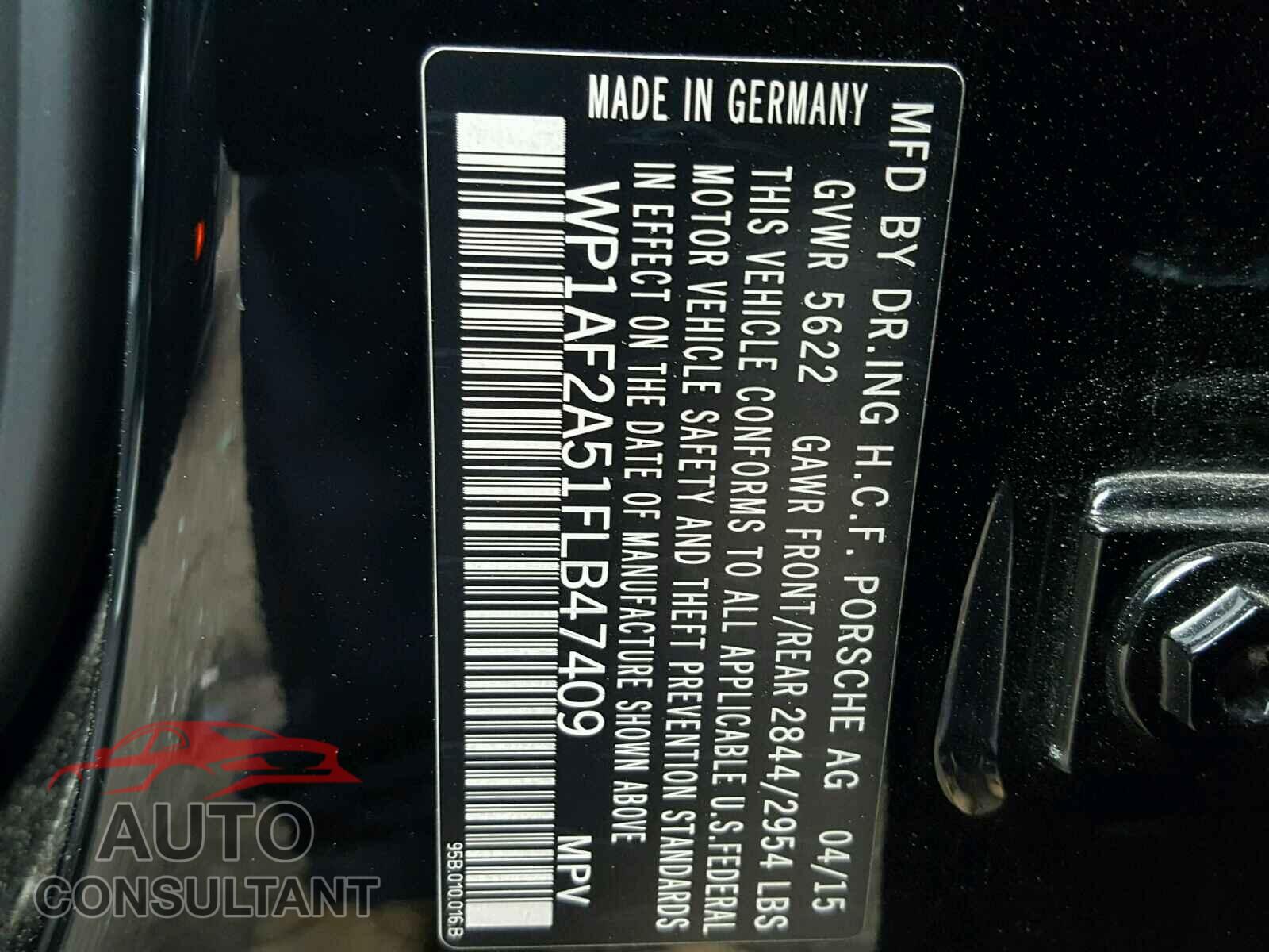 PORSCHE MACAN 2015 - WP1AF2A51FLB47409
