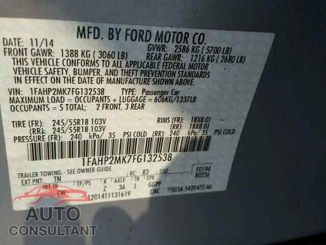 FORD TAURUS 2015 - 1FAHP2MK7FG132538