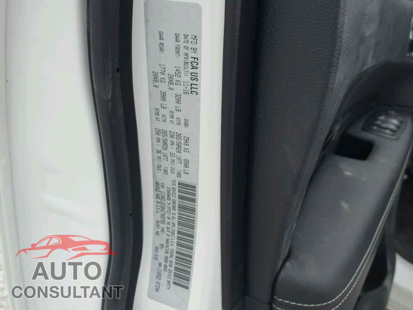 DODGE DURANGO 2017 - 1C4RDJEG8HC709793