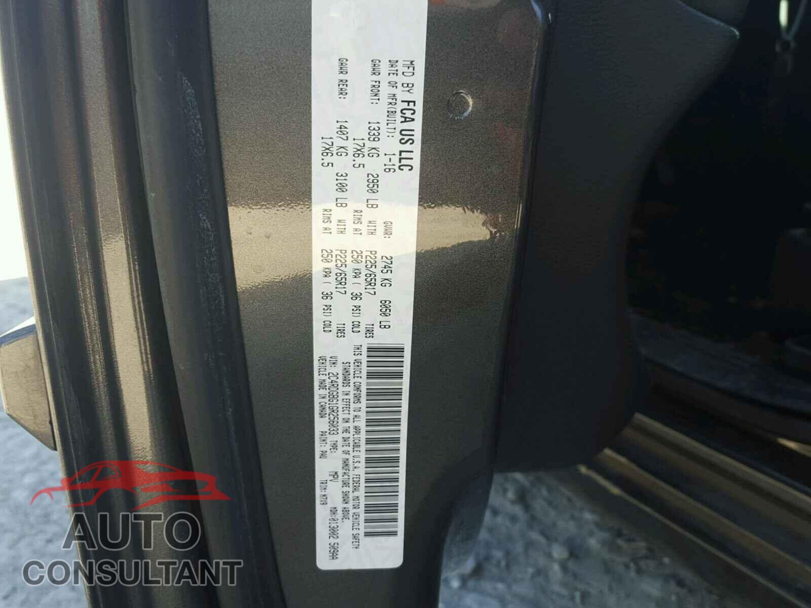 DODGE CARAVAN 2016 - 2C4RDGBG1GR256033