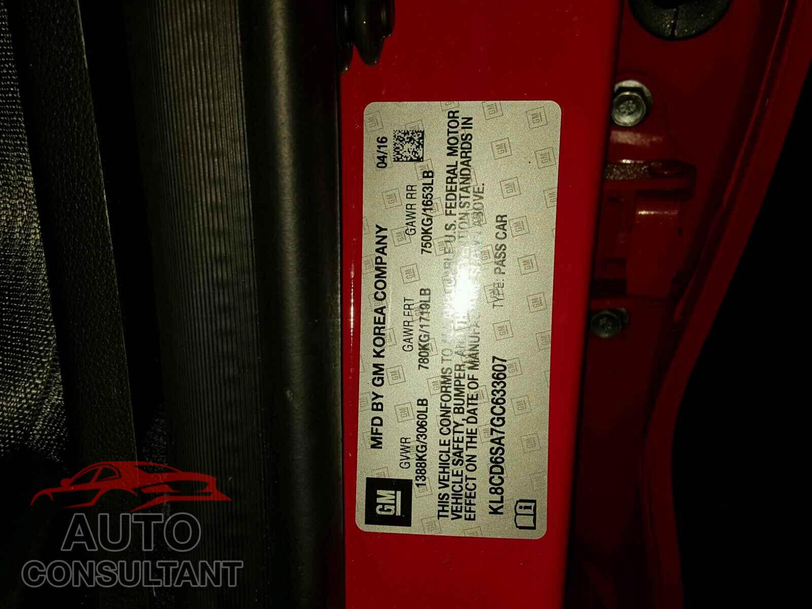 CHEVROLET SPARK 2016 - KL8CD6SA7GC633607