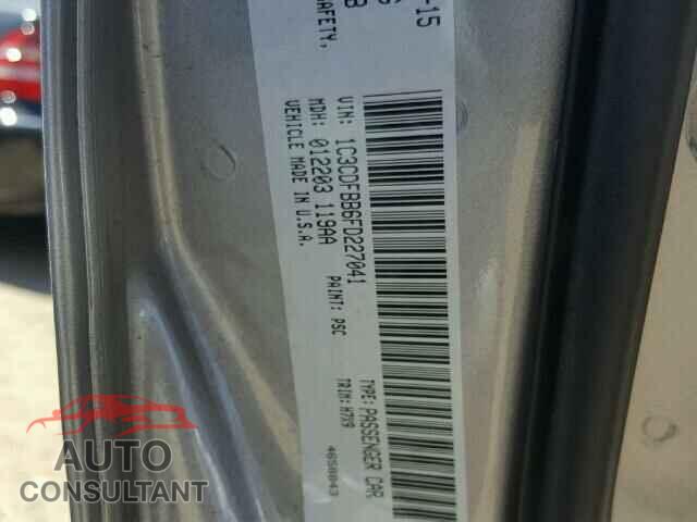 DODGE DART 2015 - 1C3CDFBB6FD227041