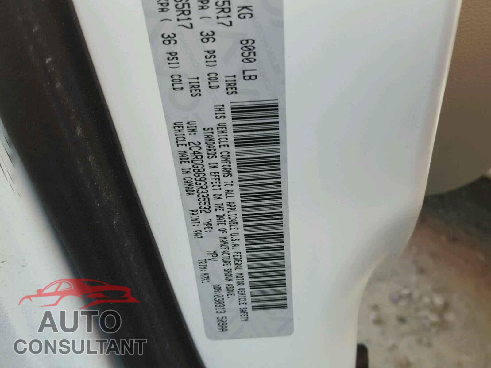 DODGE CARAVAN 2016 - 2C4RDGBG9GR335532