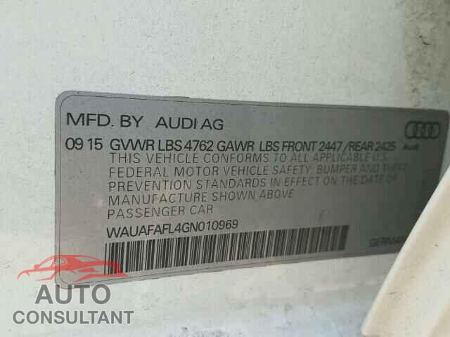 AUDI A4 2016 - WAUAFAFL4GN010969