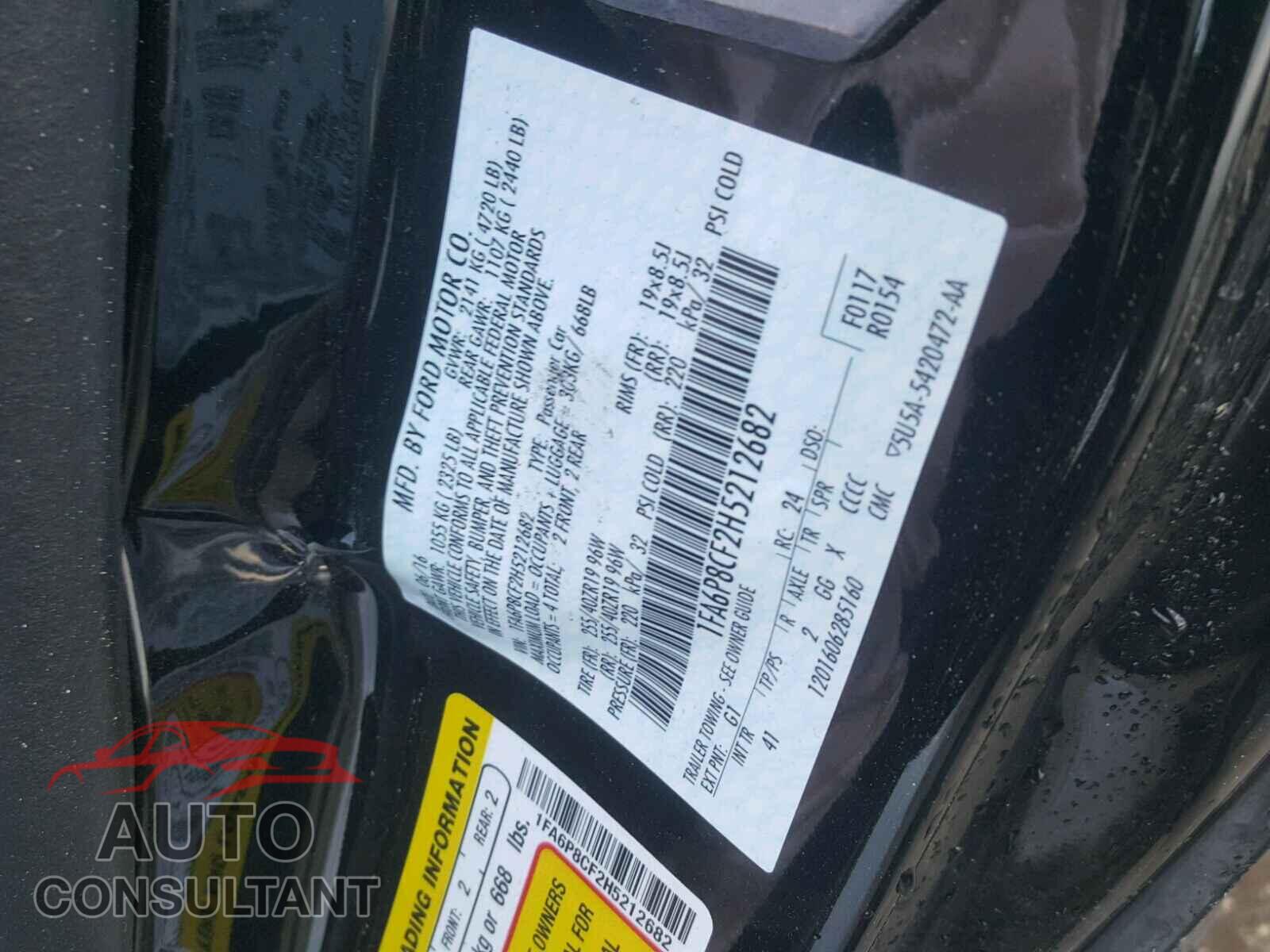 FORD MUSTANG 2017 - 1FA6P8CF2H5212682