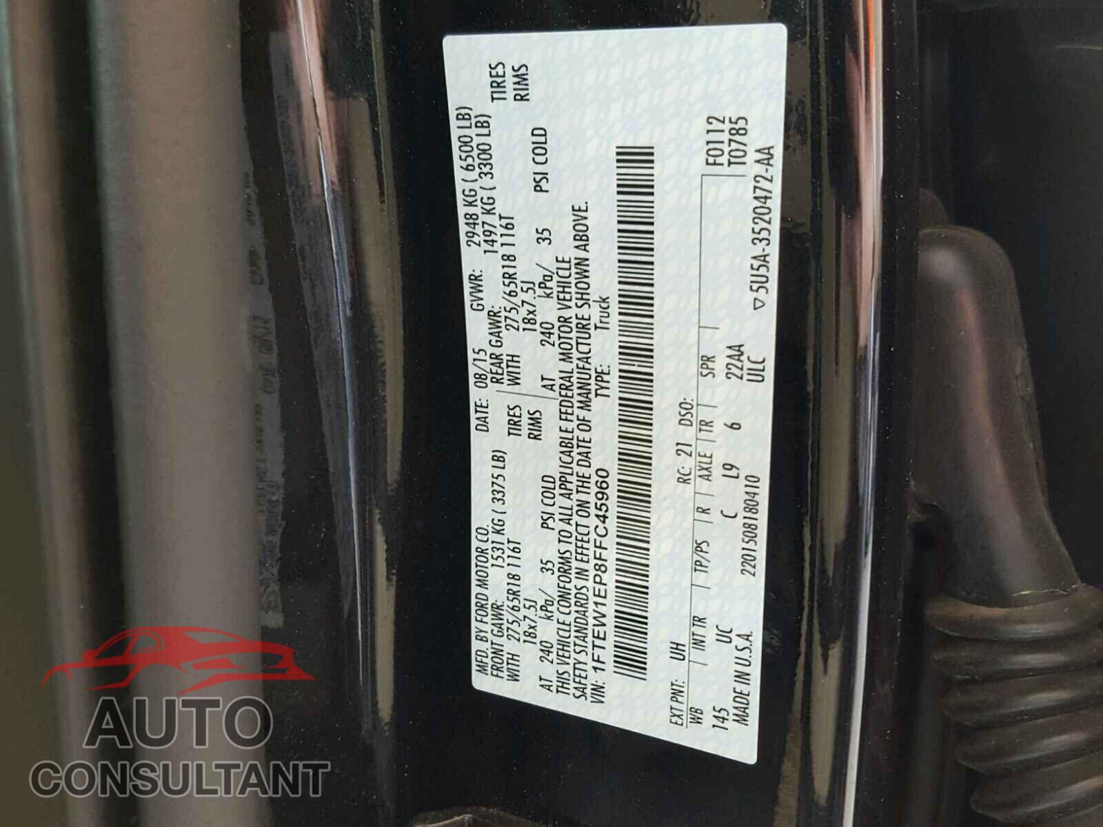 FORD F150 2015 - 1FTEW1EP8FFC45960