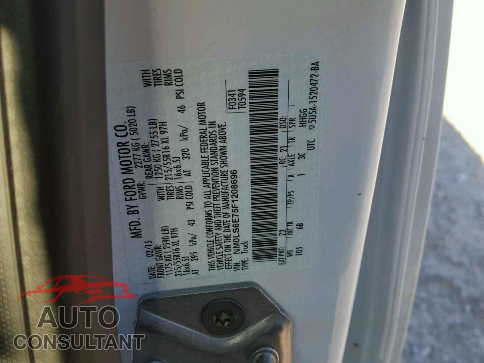 FORD TRANSIT CO 2015 - NM0LS6E75F1208696