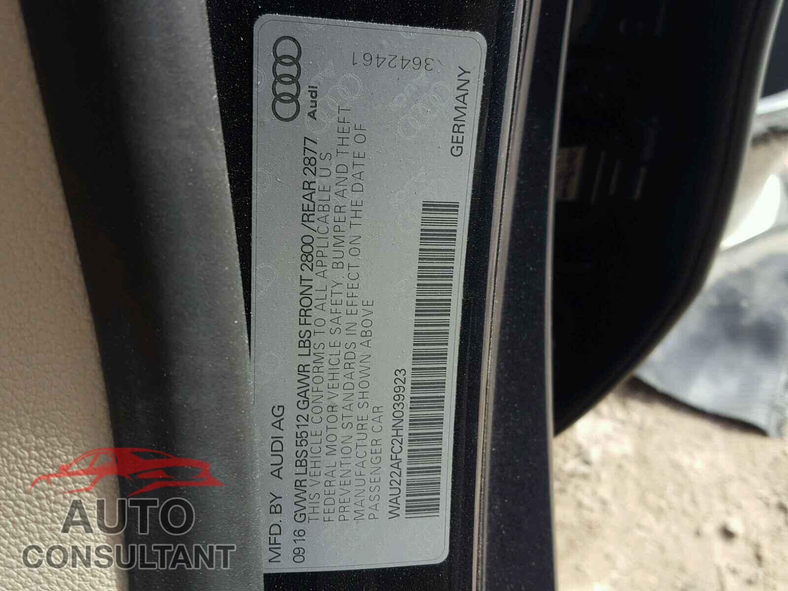 AUDI A7 2017 - WAU22AFC2HN039923