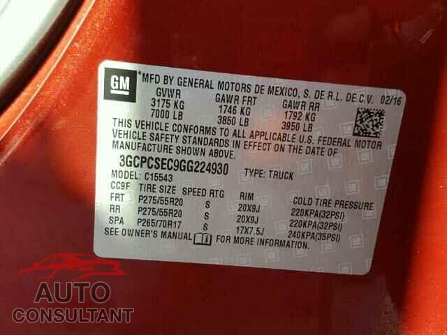 CHEVROLET SILVERADO 2016 - 3GCPCSEC9GG224930