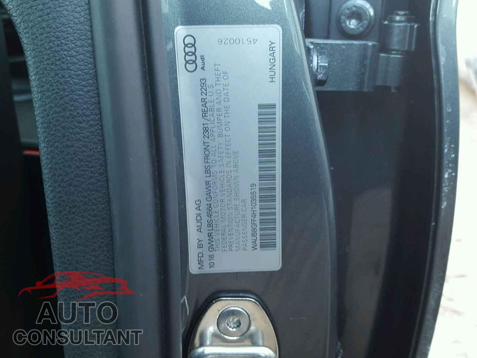 AUDI A3 2017 - WAUB8GFF4H1035519