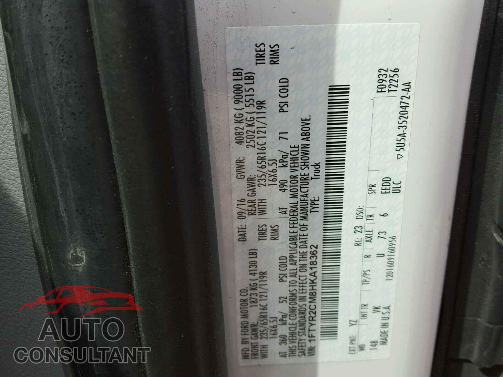 FORD TRANSIT CO 2017 - 1FTYR2CM8HKA18362