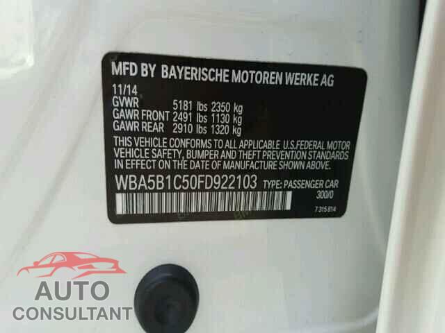 BMW 5 SERIES 2015 - WBA5B1C50FD922103