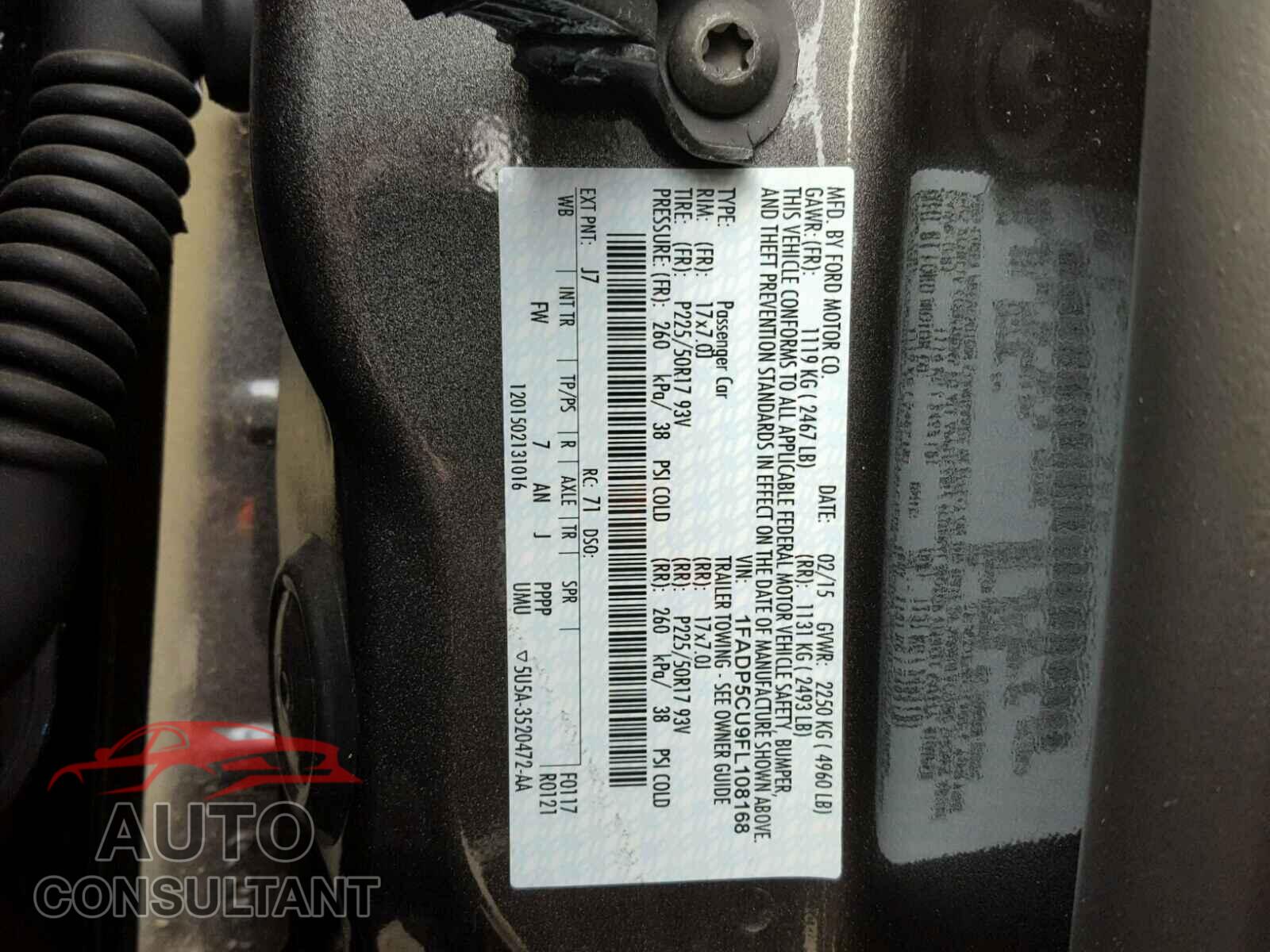 FORD CMAX 2015 - 1FADP5CU9FL108168