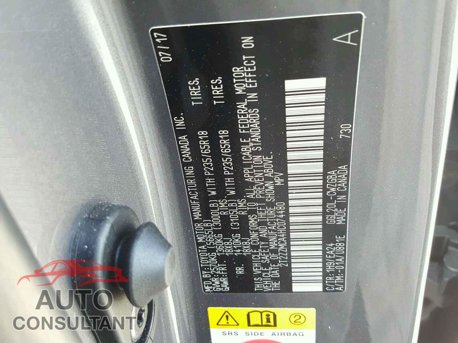 LEXUS RX350 2017 - 2T2ZZMCA4HC074480