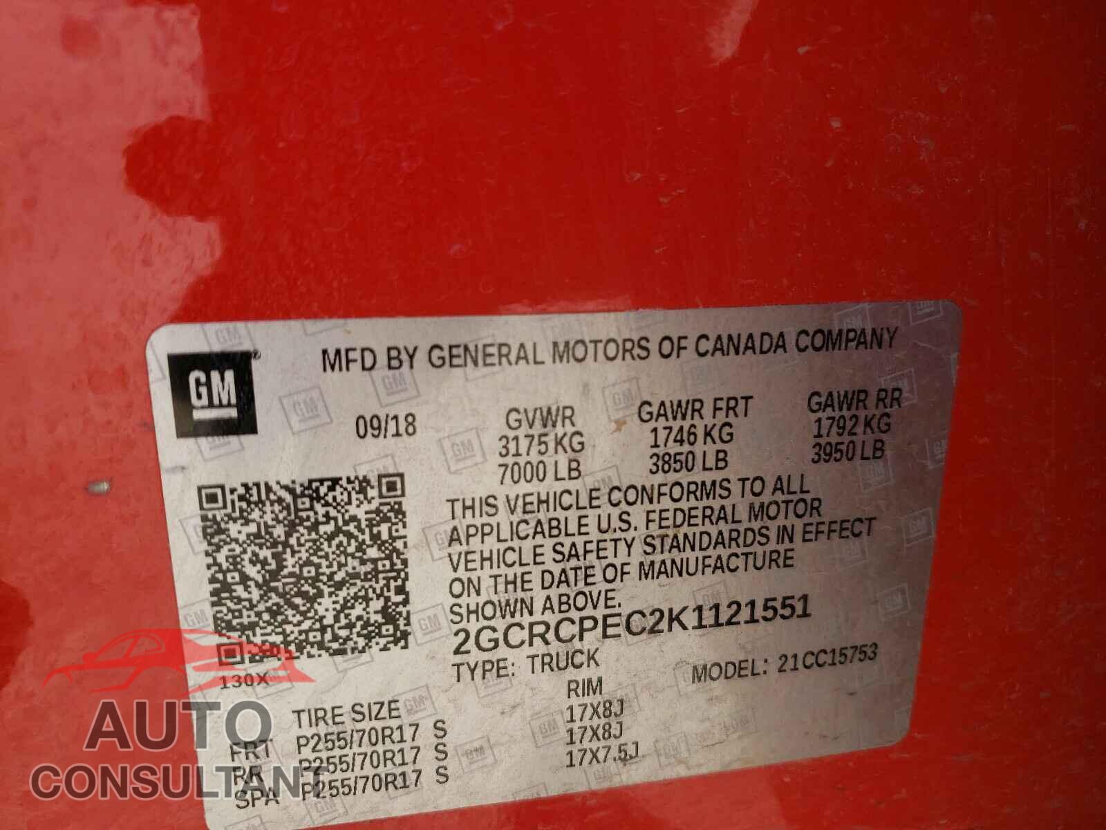 CHEVROLET SILVERADO 2019 - 2GCRCPEC2K1121551