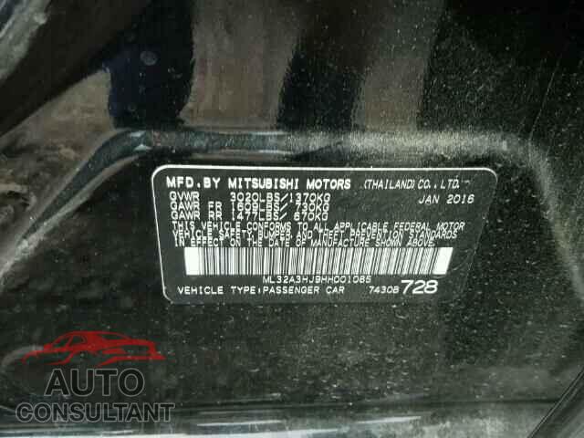 MITSUBISHI MIRAGE 2017 - ML32A3HJ9HH001085
