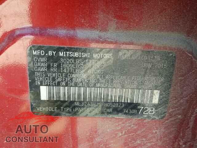 MITSUBISHI MIRAGE 2015 - ML32A3HJ5FH052323