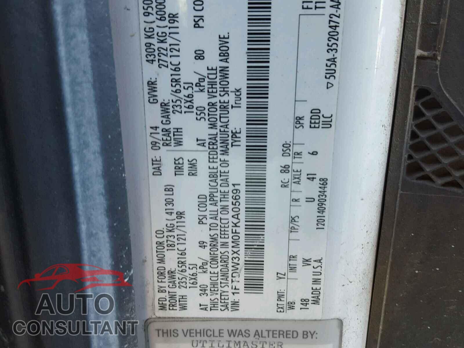 FORD TRANSIT CO 2015 - 1FTDW3XM0FKA05691