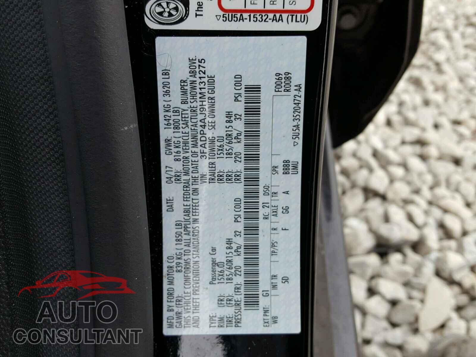 FORD FIESTA 2017 - 3FADP4AJ9HM131275