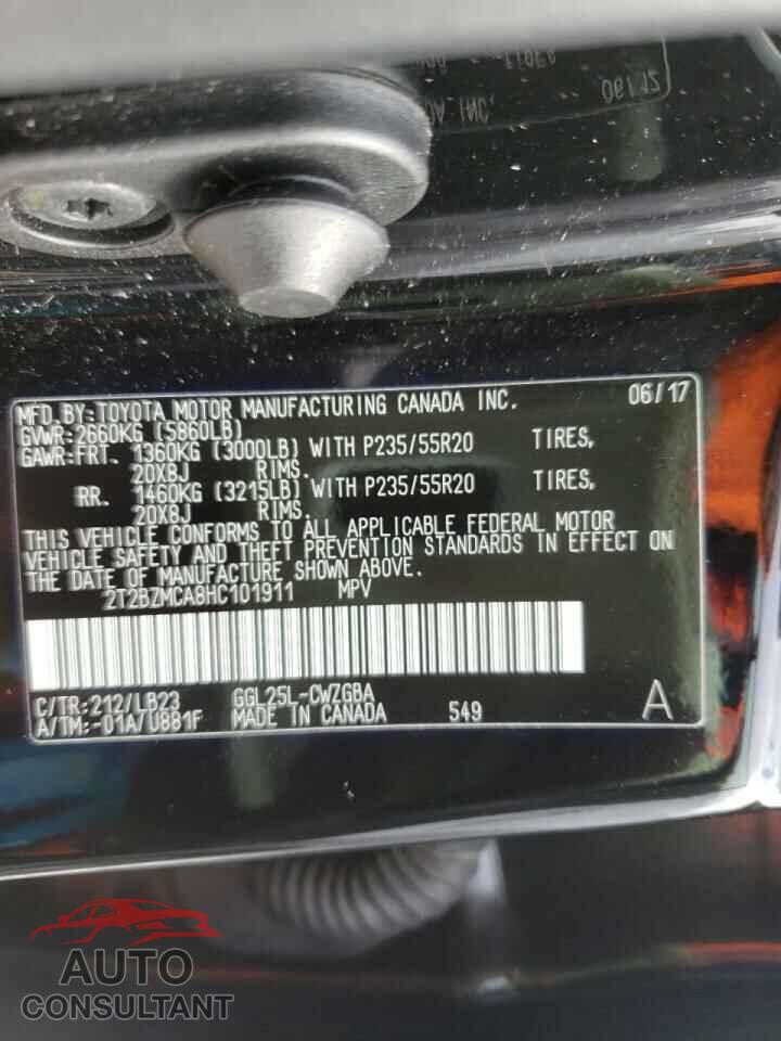 LEXUS RX 2017 - 2T2BZMCA8HC101911