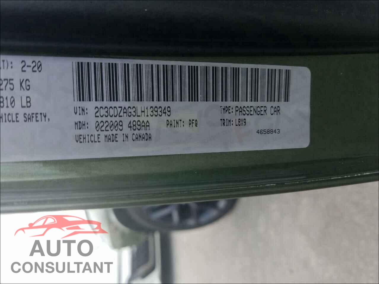 DODGE CHALLENGER 2020 - 2C3CDZAG3LH139349