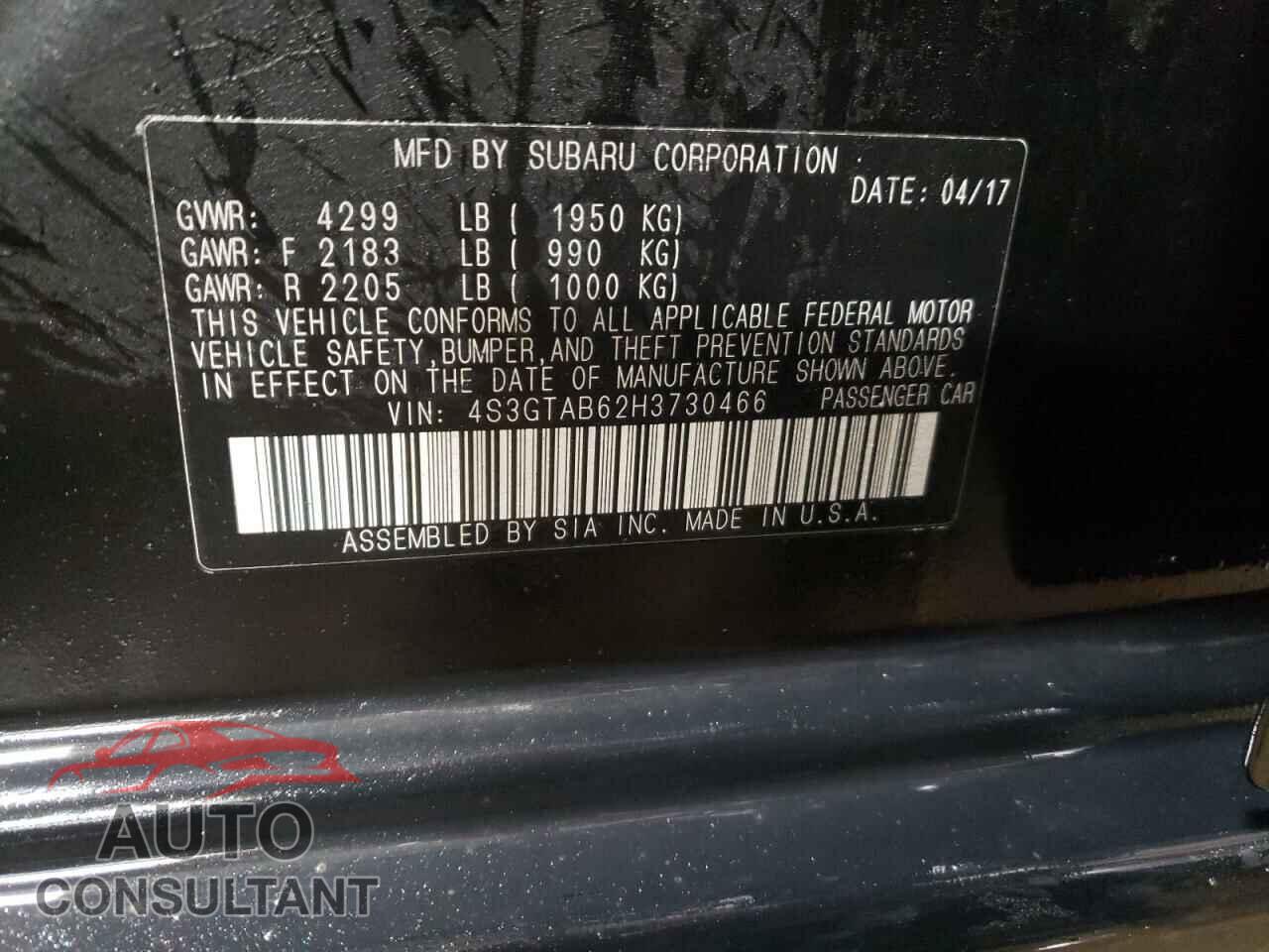 SUBARU IMPREZA 2017 - 4S3GTAB62H3730466