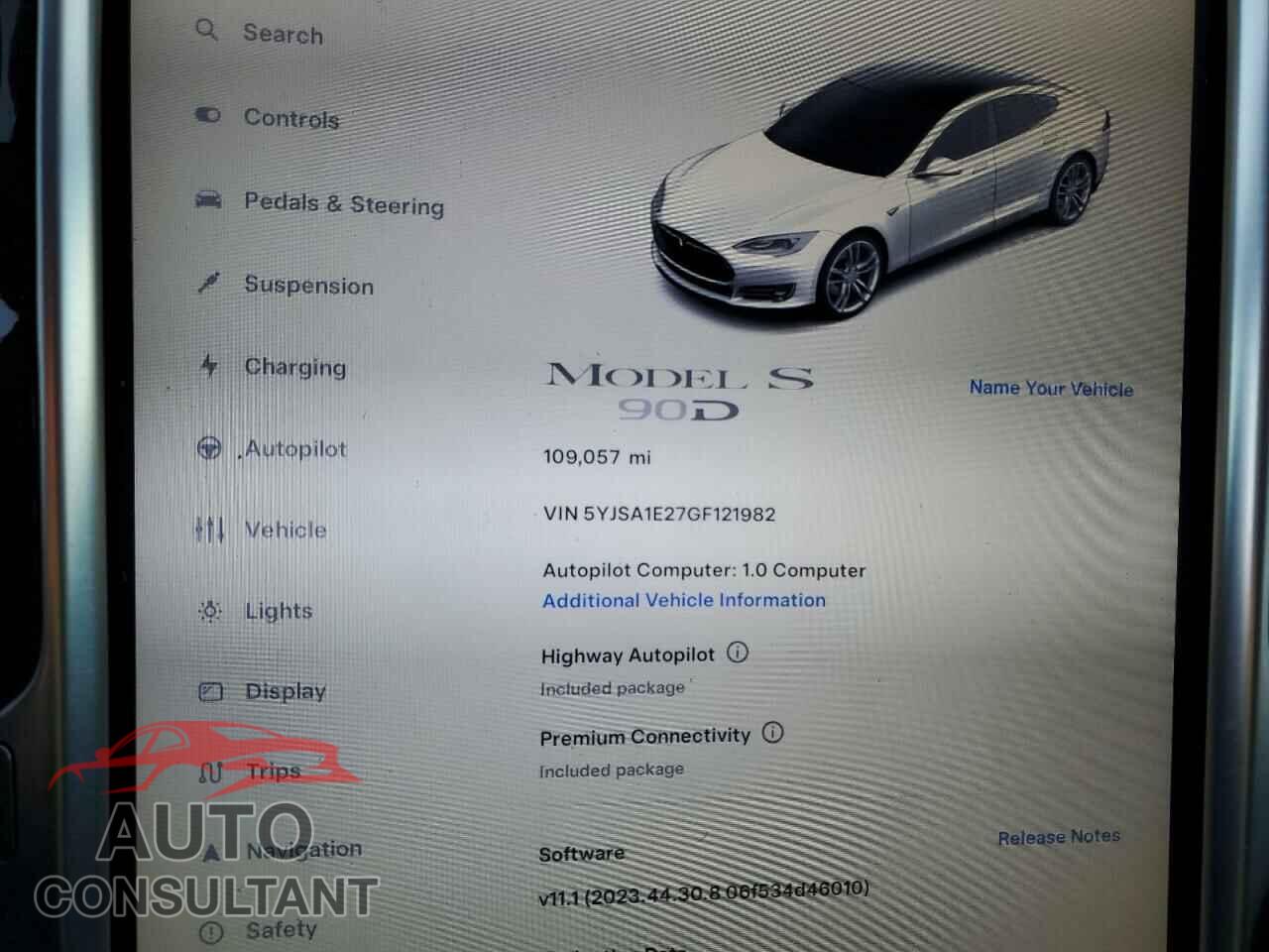 TESLA MODEL S 2016 - 5YJSA1E27GF121982