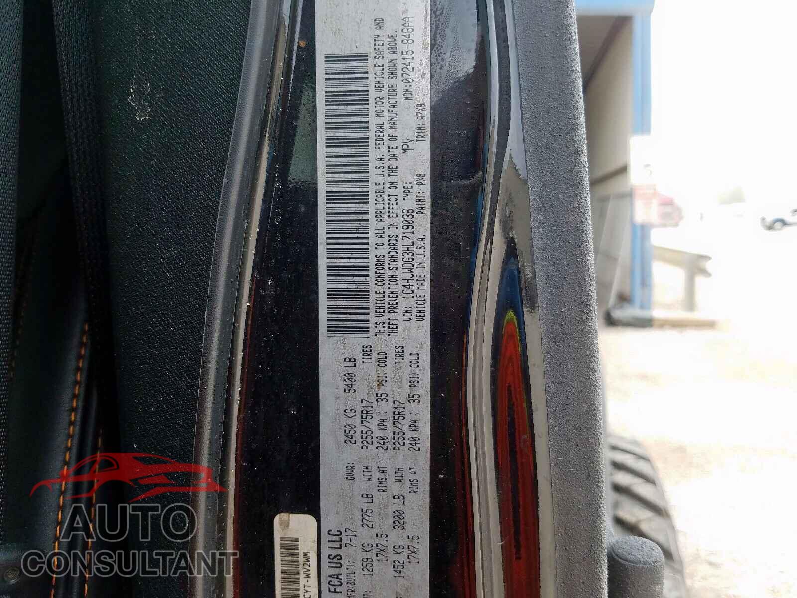 JEEP WRANGLER 2017 - 1C4HJWDG3HL719036