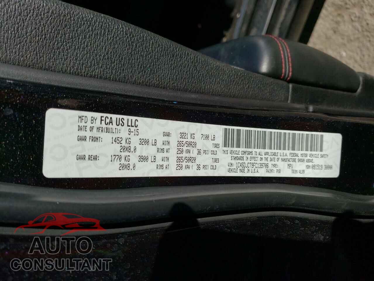DODGE DURANGO 2015 - 1C4SDJCT9FC139706