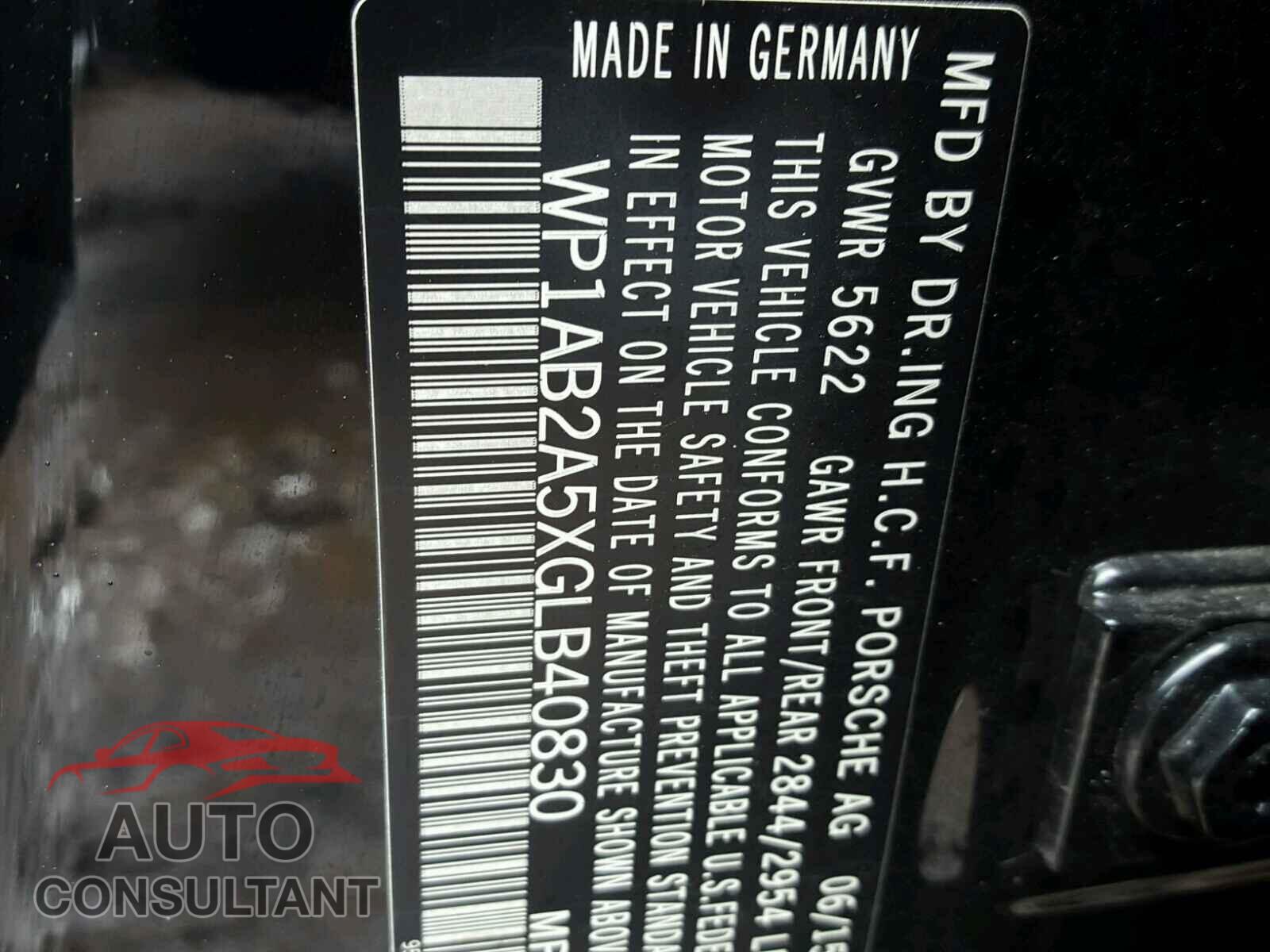 PORSCHE MACAN 2016 - WP1AB2A5XGLB40830