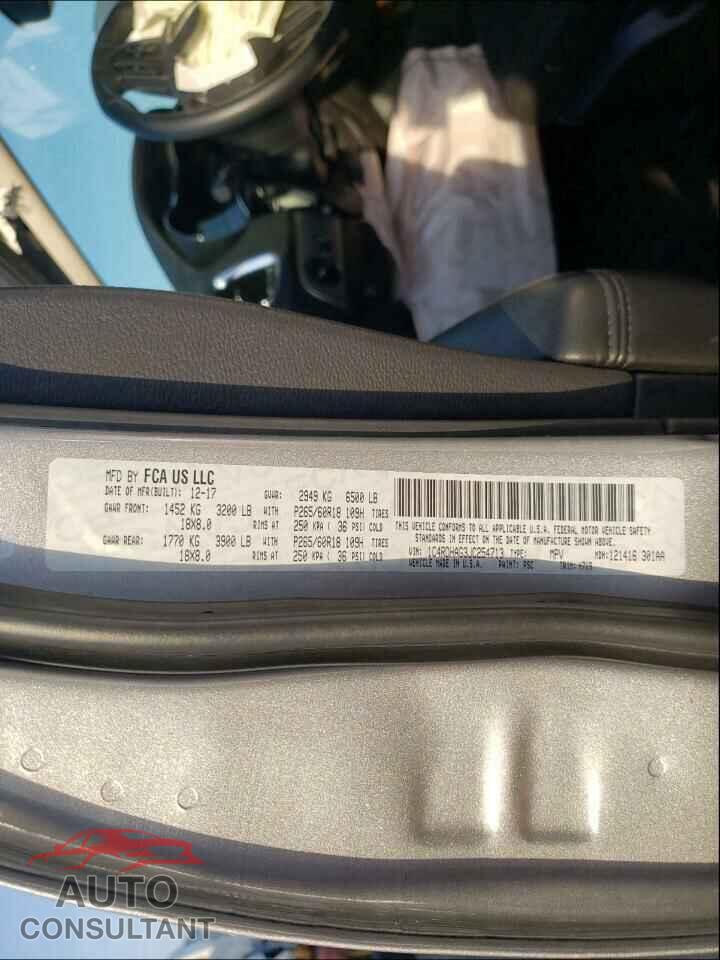 DODGE DURANGO 2018 - 1C4RDHAG3JC254713