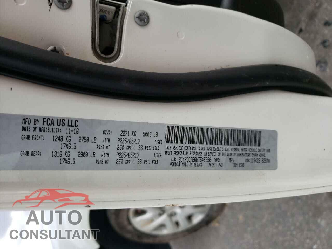 DODGE JOURNEY 2017 - 3C4PDCAB6HT545350