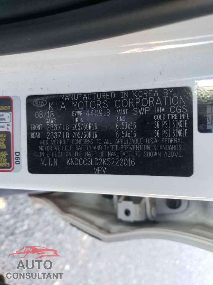 KIA NIRO 2019 - KNDCC3LD2K5222016