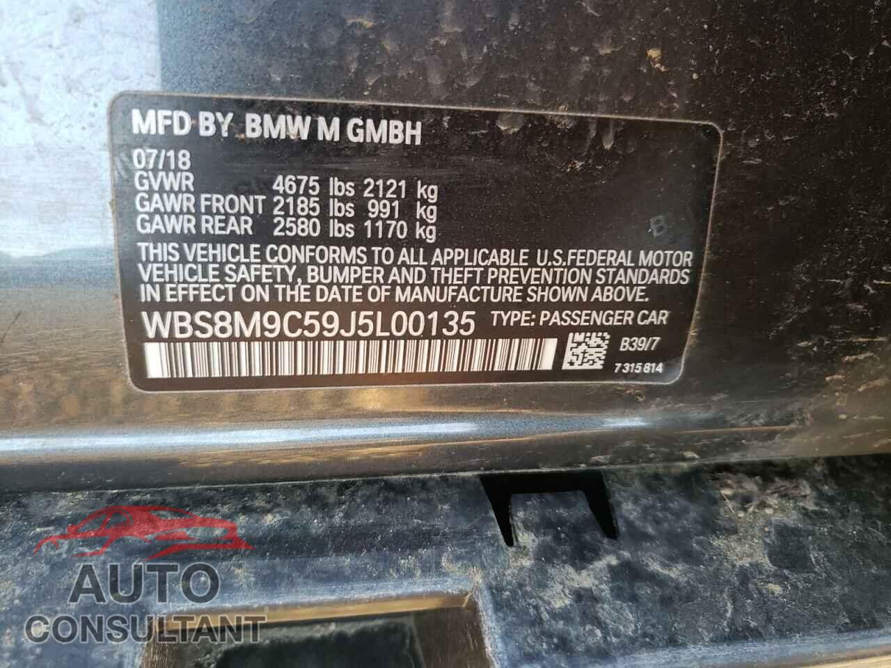 BMW M3 2018 - WBS8M9C59J5L00135