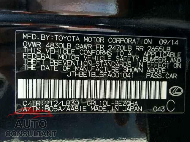 LEXUS GS350 2015 - JTHBE1BL5FA001041