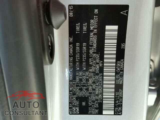 LEXUS RX350 2015 - 2T2BK1BA2FC338976