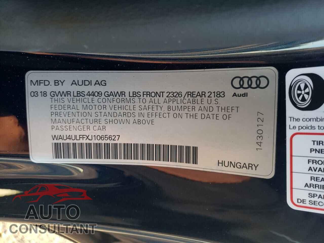 AUDI A3 2018 - WAU4ULFFXJ1065627