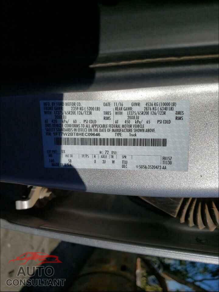 FORD F250 2017 - 1FT7W2BT8HEC09646