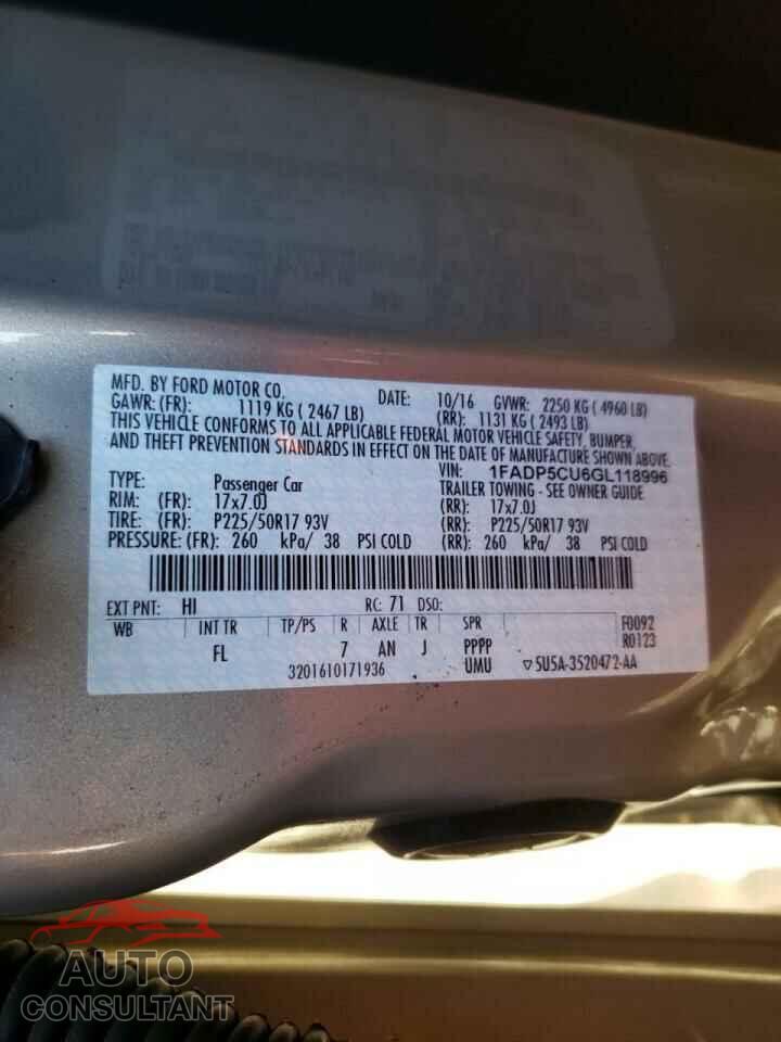 FORD CMAX 2016 - 1FADP5CU6GL118996
