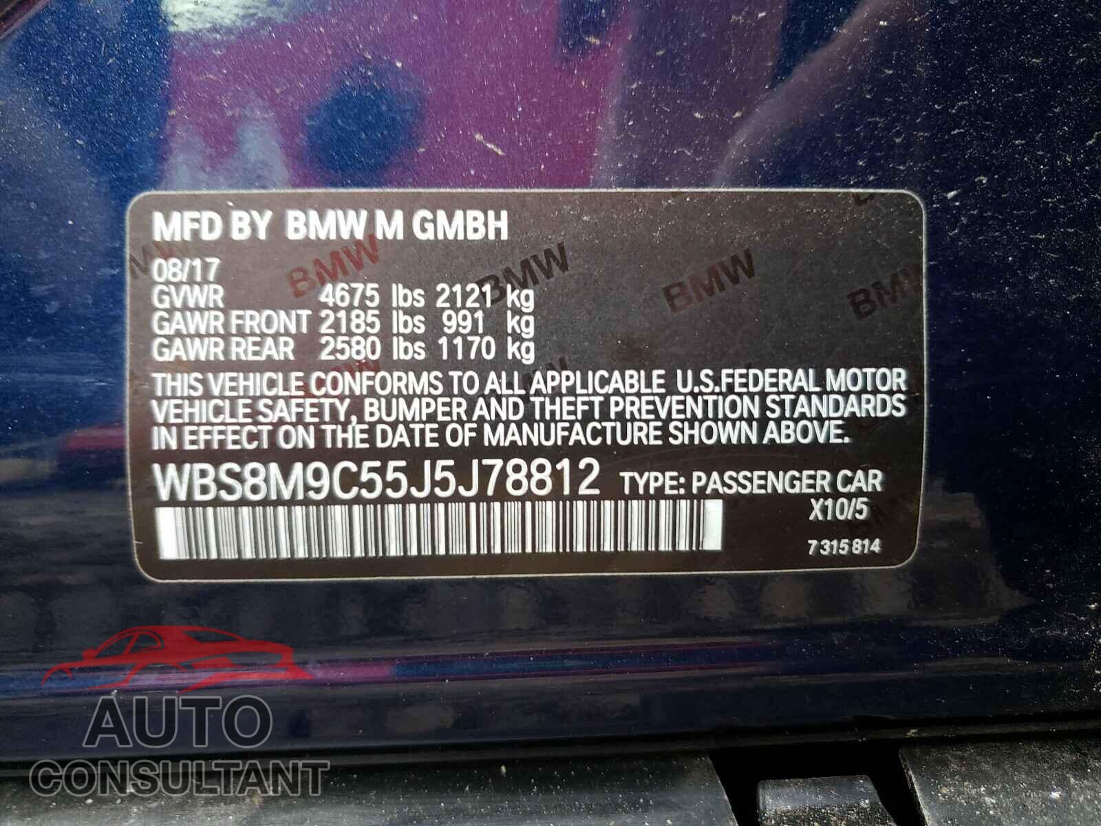 BMW M3 2018 - WBS8M9C55J5J78812