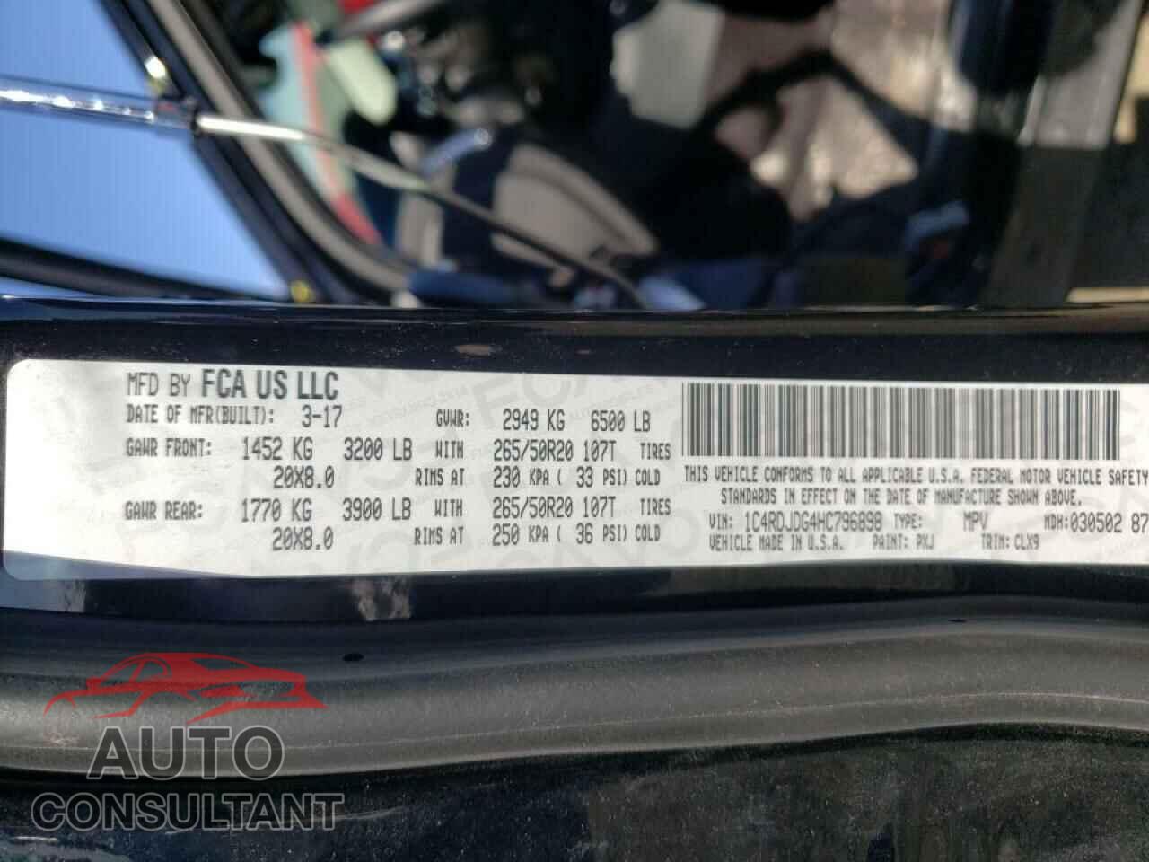 DODGE DURANGO 2017 - 1C4RDJDG4HC796898